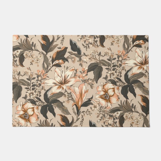 Antiker Blumenmuster-Türmatte Fußmatte (Vorderseite)