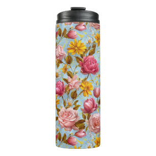 Antiker Blumenprint Thermosbecher