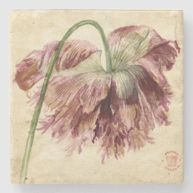 Antiker Blumensteinuntersetzer Steinuntersetzer (Vorderseite)