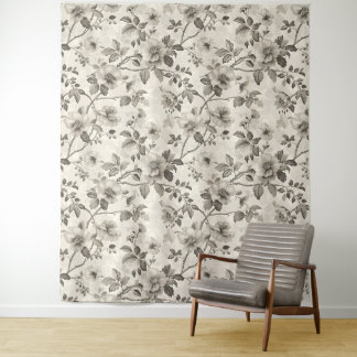 Antiker Blumenstoff Wandteppich