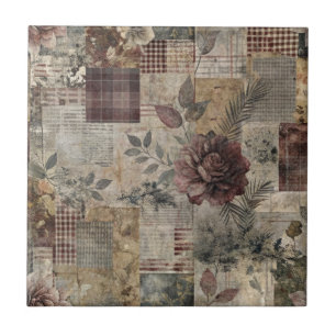 Antiker botanischer Patchwork-Landhausstil (2) Fliese