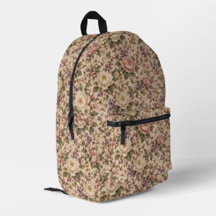 Antiker botanischer Rosengarten & Schmetterlingsmu Bedruckter Rucksack