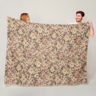 Antiker botanischer Rosengarten & Schmetterlingsmu Fleecedecke