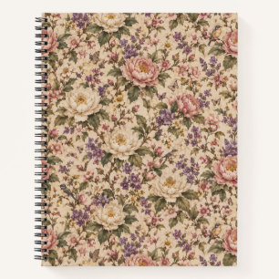 Antiker botanischer Rosengarten & Schmetterlingsmu Notizbuch