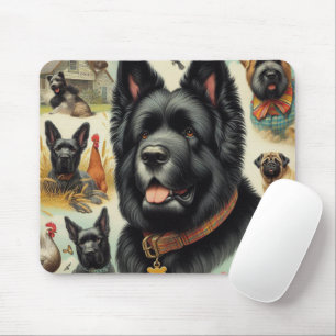 Antiker Bouvier des Flandres nahtlos Mousepad
