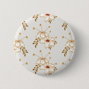 Antiker brauner floraler botanischer Knopf Button