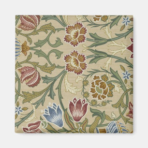 Antiker Brokat von William Morris in Rosa und Blau Magnet