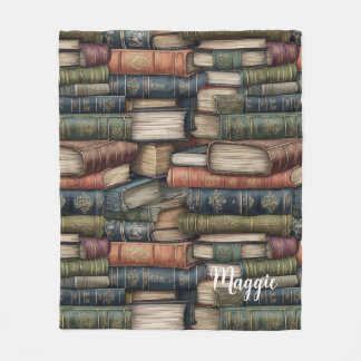 Antiker Bücherstapel Fleecedecke