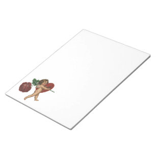 Antiker Cherub und viktorianische Rose zum Valenti Notizblock