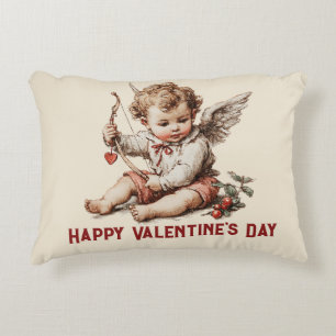 Antiker Cupid mit Herz und Bogen Dekokissen