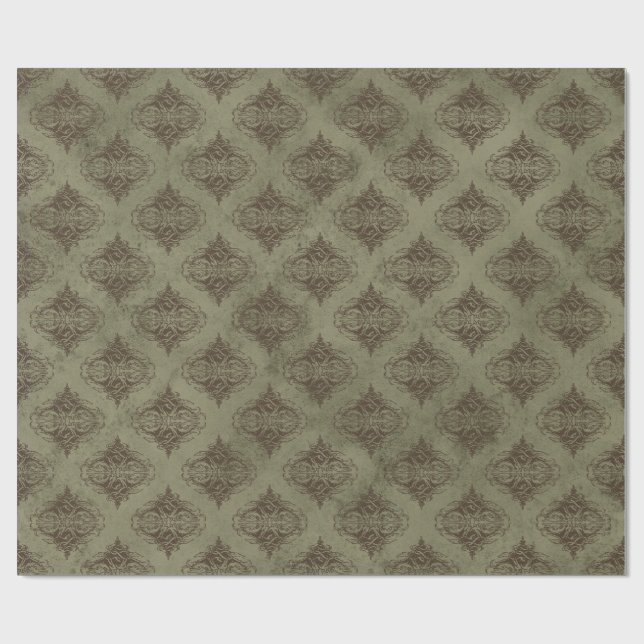 Antiker Damast Geschenkpapier (Flach)