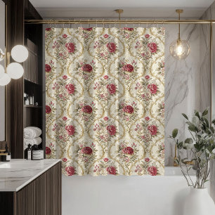Antiker Damast-Vorhang Pastell Badezimmer Eleganz Duschvorhang