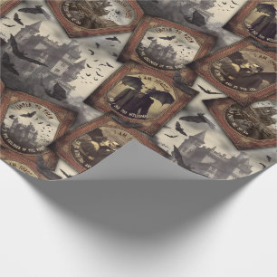 Antiker Dracula Halloween Gothic Vampir Fledermaus Geschenkpapier