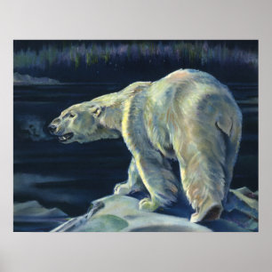 Antiker Eisbär, arktische Meerestiere Tiere Poster