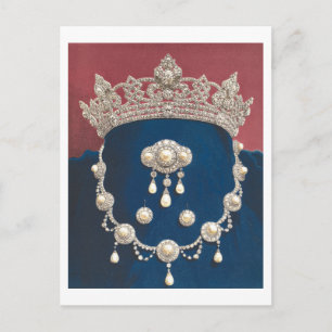 Antiker englischer Schmuck mit Tiara Postkarte