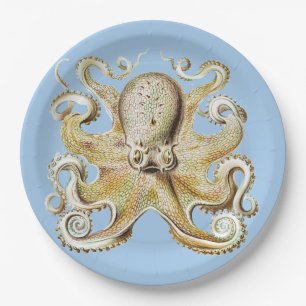 Antiker Ernst Haeckel Oktopus Nautisches Meer Lebe Pappteller