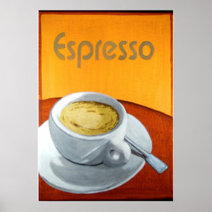 Antiker Espresso Kaffee Poster