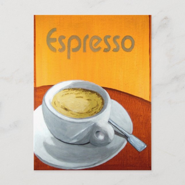 Antiker Espresso-Kaffee Postkarte (Vorderseite)