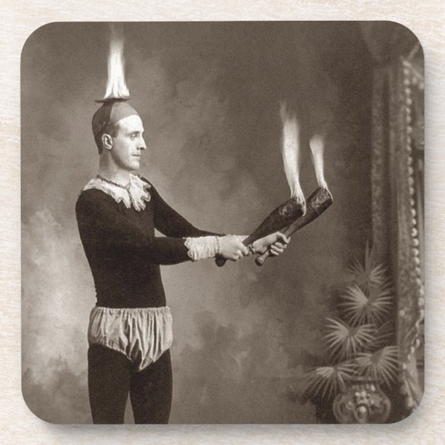 Antiker Feuerschlangenjongleur Untersetzer (Vorderseite)