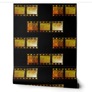 Antiker Filmrollen-Film schwarz gelb gold Tapete