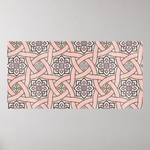Antiker Fliesenhintergrund, nahtloses Pattern Poster