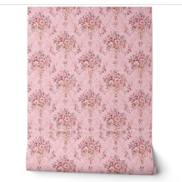 Antiker französischer Rosa Viktorianischer Blumens Tapete