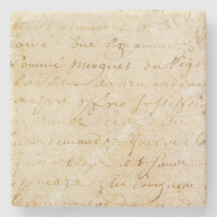 Antiker französischer Schrift-Hintergrund aus dem  Steinuntersetzer