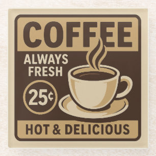 Antiker Glasuntersetzer für Kaffeesalon