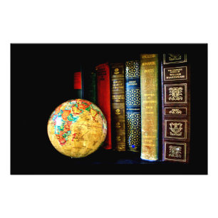 Antiker Globus und Bücher Fotodruck