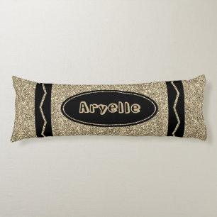 Antiker Gold Glitzer Crayon Kissen mit Name