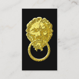 Antiker goldener Löwentürklopfer Visitenkarte