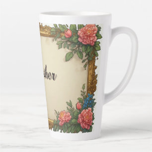 Antiker Goldrahmen mit farbenfroher Pfingstrose Milchtasse