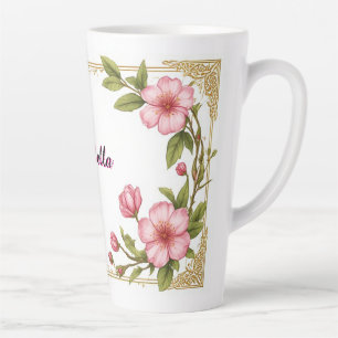 Antiker Goldrahmen mit farbenfroher Pfingstrose Milchtasse