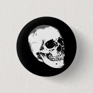 Antiker gotischer Totenkopf Button