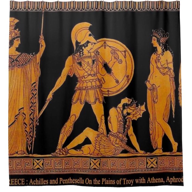 Antiker Gott und Göttliche Frieze - Griechenland Duschvorhang (Vorderseite)