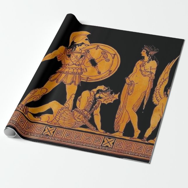 Antiker Gott und Göttliche Frieze - Griechenland Geschenkpapier (Ungerollt)