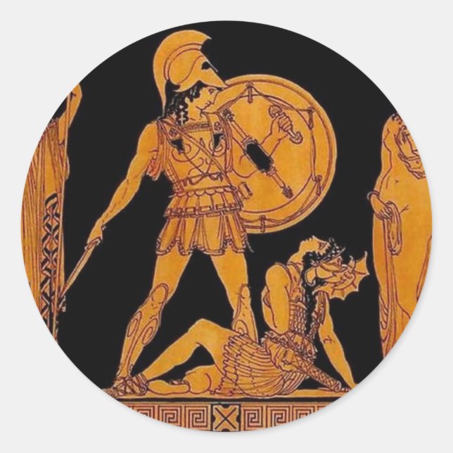 Antiker Gott und Göttliche Frieze - Griechenland Runder Aufkleber (Vorderseite)
