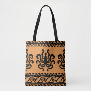 Antiker griechischer Oktopus, Wellenmuster Tasche