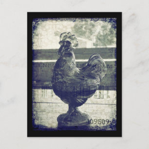 Antiker Hahn aus Glas Postkarte
