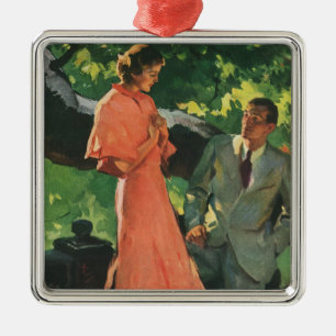 Antiker Heiratsantrag; Willst du mich heiraten? Silbernes Ornament
