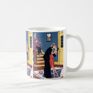 Antiker Humor, Liebe und Romantik, nächtlicher Kus Kaffeetasse
