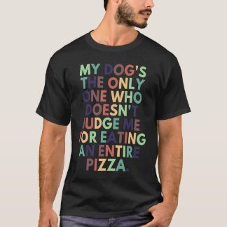 Antiker Hund und Pizza T-Shirt