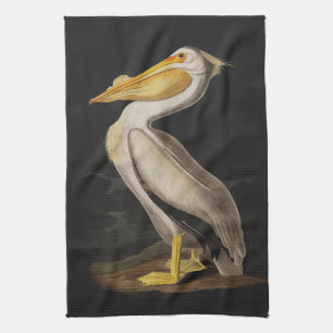 Antiker John James Audubon Weißer Pelikan Küste Geschirrtuch