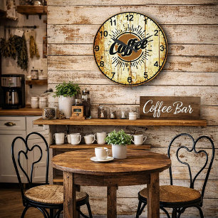 Antiker Kaffee Große Wanduhr