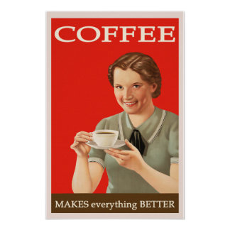 Antiker Kaffee Poster