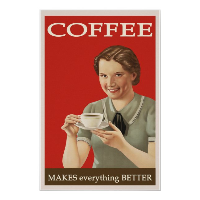 Antiker Kaffee Poster (Vorderseite)