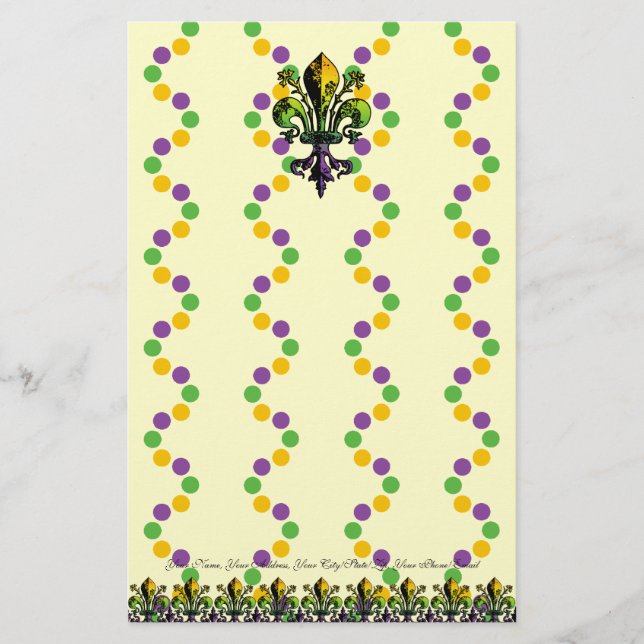 Antiker Karneval Fleur Briefpapier (Vorderseite)