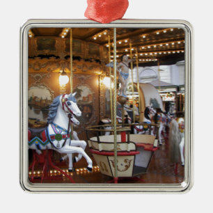 Antiker Karussell Jahrmarkt Silbernes Ornament