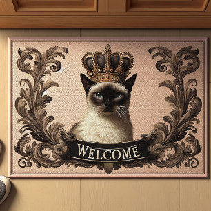 Antiker Katzenmatte Royal Cat, Willkommen die köni Fußmatte