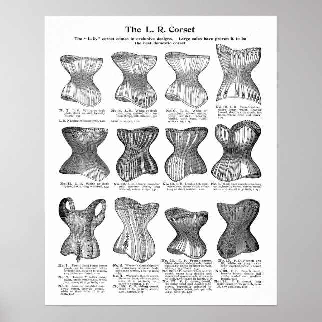 Antiker Korsett-Katalog Poster (Vorne)